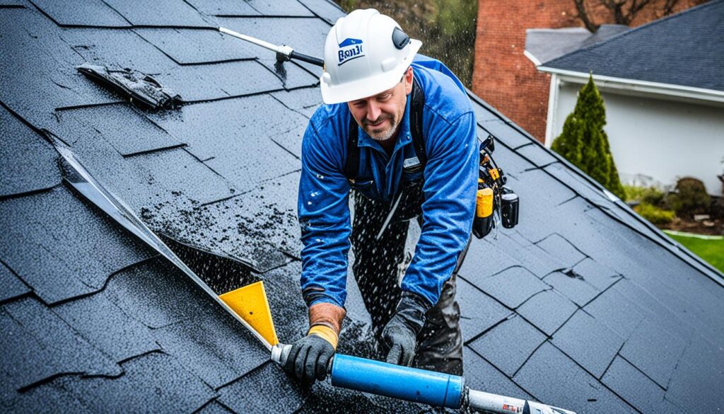 roof leak repair in heavy rain