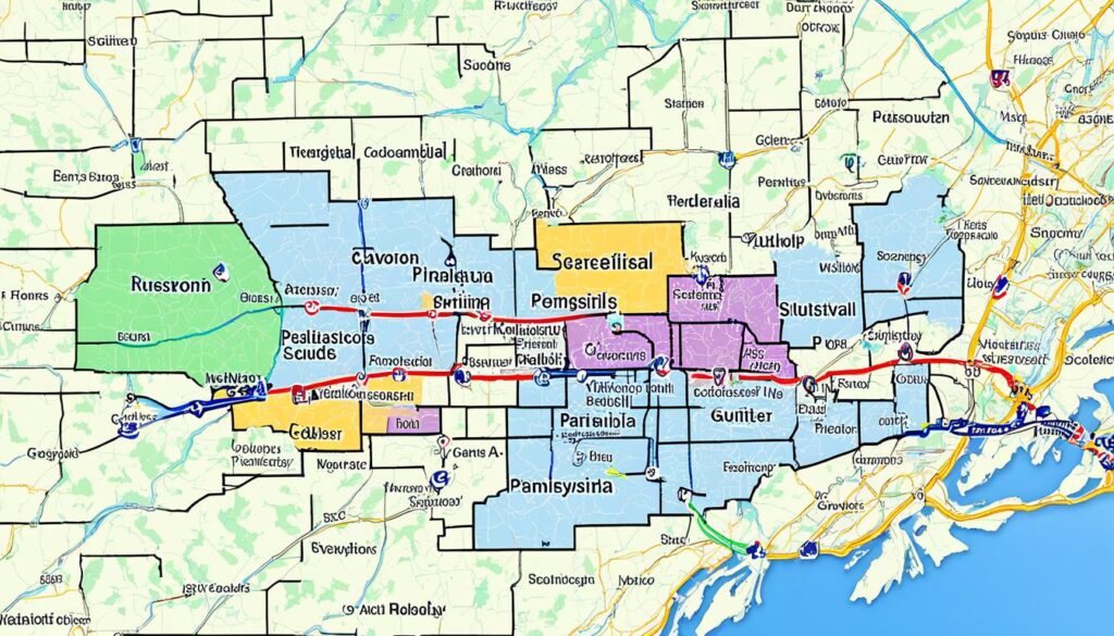 PA and NJ counties