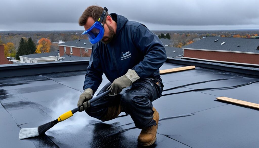 Waterproofing with roofing tar