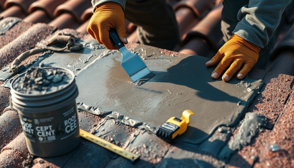proper roof cement application